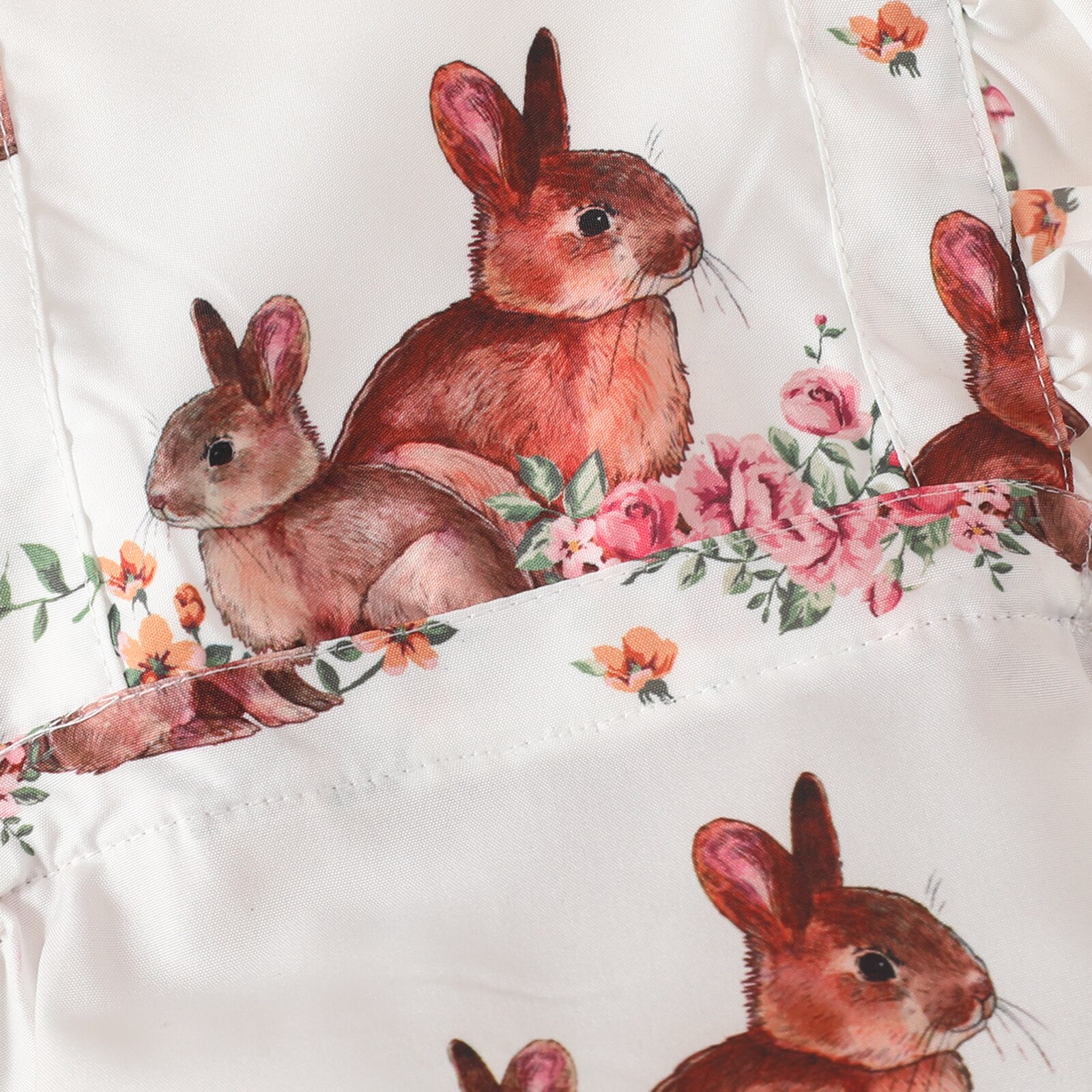 Neonate vestito pasquale estate senza maniche coniglio neonato stampato floreale aperto indietro cravatta abiti Casual carini