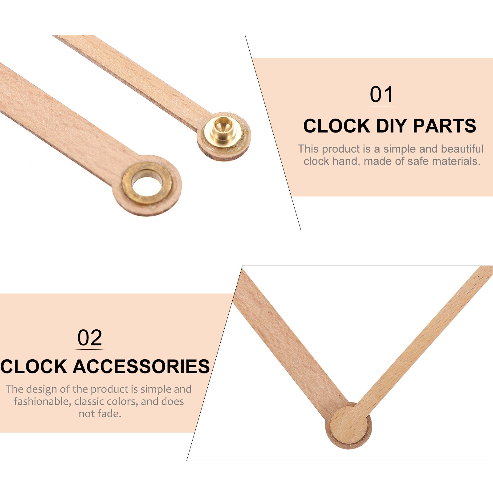1 einstellen Heimat DIY Holz Hand Uhr Wanduhr Zubehör Einfache Wanduhr Zeiger