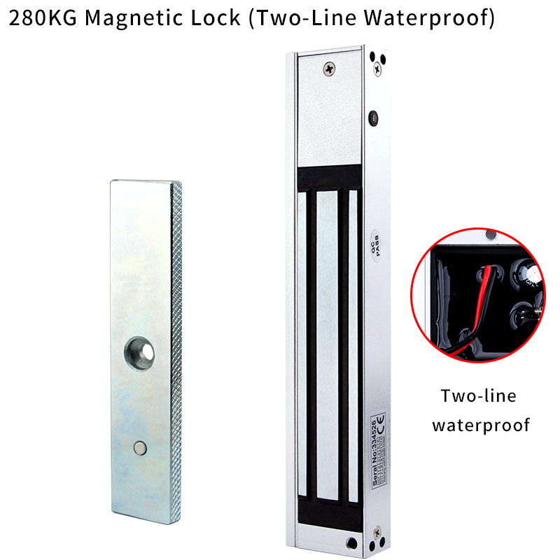 DC12V 500ma Single Door 280KG Electric Lock Magnetic Lock, Outdoor Waterproof, 5-wire Signal Feedback, for Access Control System: WHITE