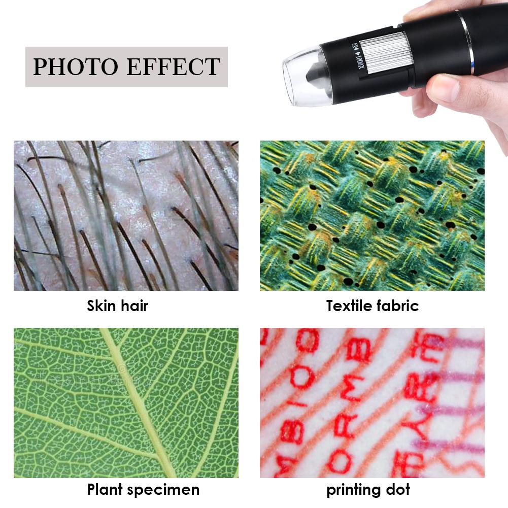 1000X/1600X Wifi/USB Microscope Digital Microscope Magnifier Camera 8LED w/Stand for Android IOS iPhone iPad Microscope