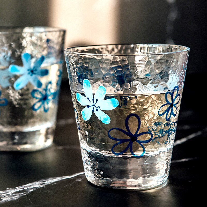 Japansk handmålad glas hammare fruktjuice vin kopp te vatten drickskopp
