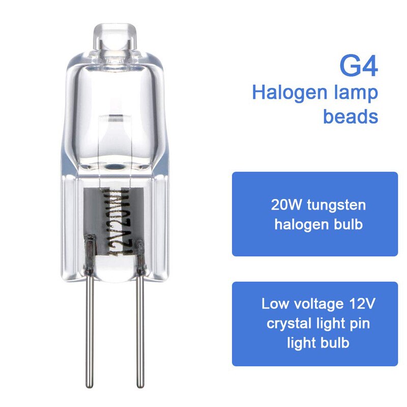 White G4 G4 20W 12V Halogen Halogen-Pin-Base-Lamp Warm Light Bulbs, Clear Capsule Lamp Pack of 10
