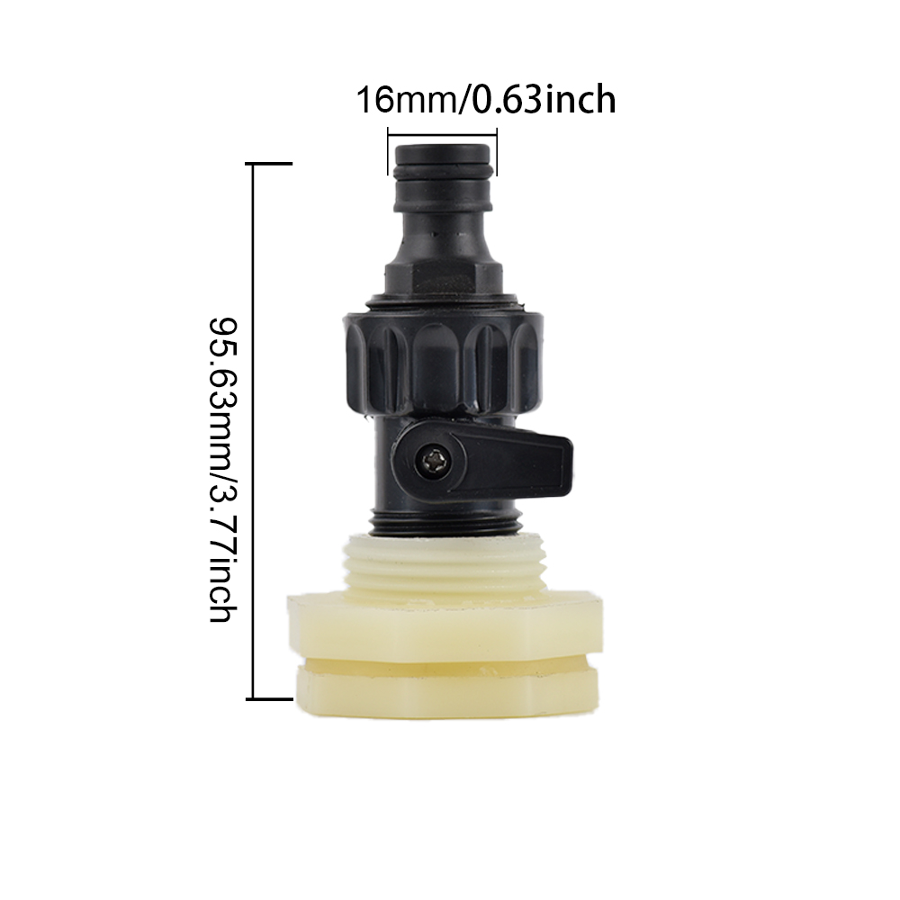 Kit de grifo de Barre de lluvia de PVC, válvula de barril de lluvia de 3/4 pulgadas con adaptador de montaje de mampara para tanques de agua, acuarios, bañeras y piscina: Oro