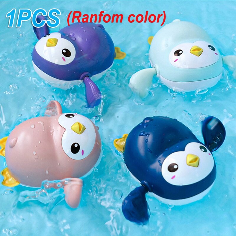 Baby Bath Toys Spray Water Shower Swim Pool Bathing Electric Whale Bath Ball with Light Music LED Light Toys for Kids: 1pcs penguin