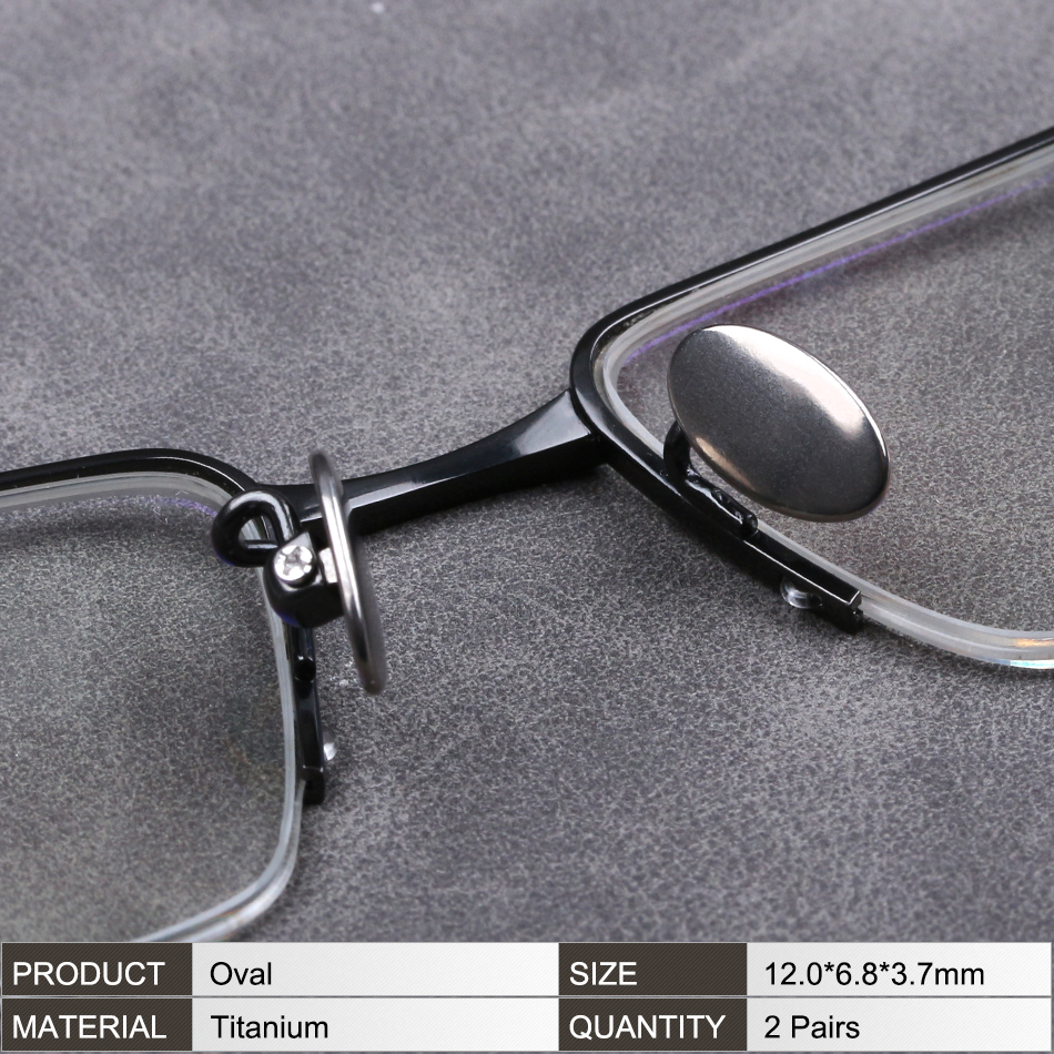 Color_max – plaquettes nasales en titane pour lunettes, 12mm, goutte d'eau, à visser: Oval 2pairs