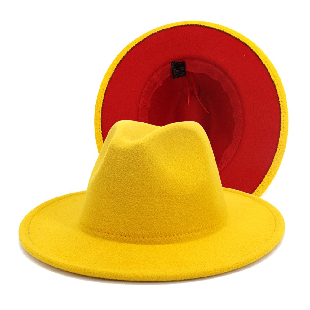 Sombreros de fondo rojo para hombre y mujer, gorra de Jazz, sombrero de vaquero, gorra de Color de doble cara, ,: 21