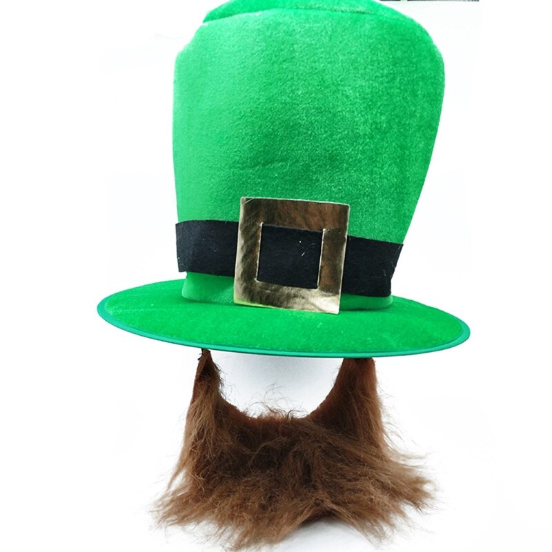 Dzień świętego patryka zielony kapelusz kostium krasnoludek szczyt czapka uroczystość karnawał rekwizyt czapki imprezowe z brodą
