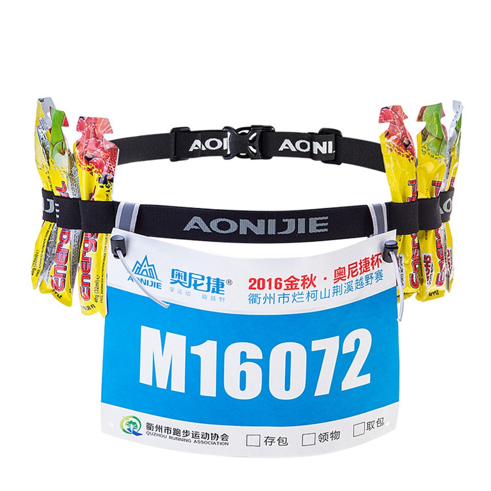 AONIJIE Outdoor Unisex Hardlopen Triathlon Marathon Race Aantal Belt Met Gel Houder Lopende Riem Motor Running Bag