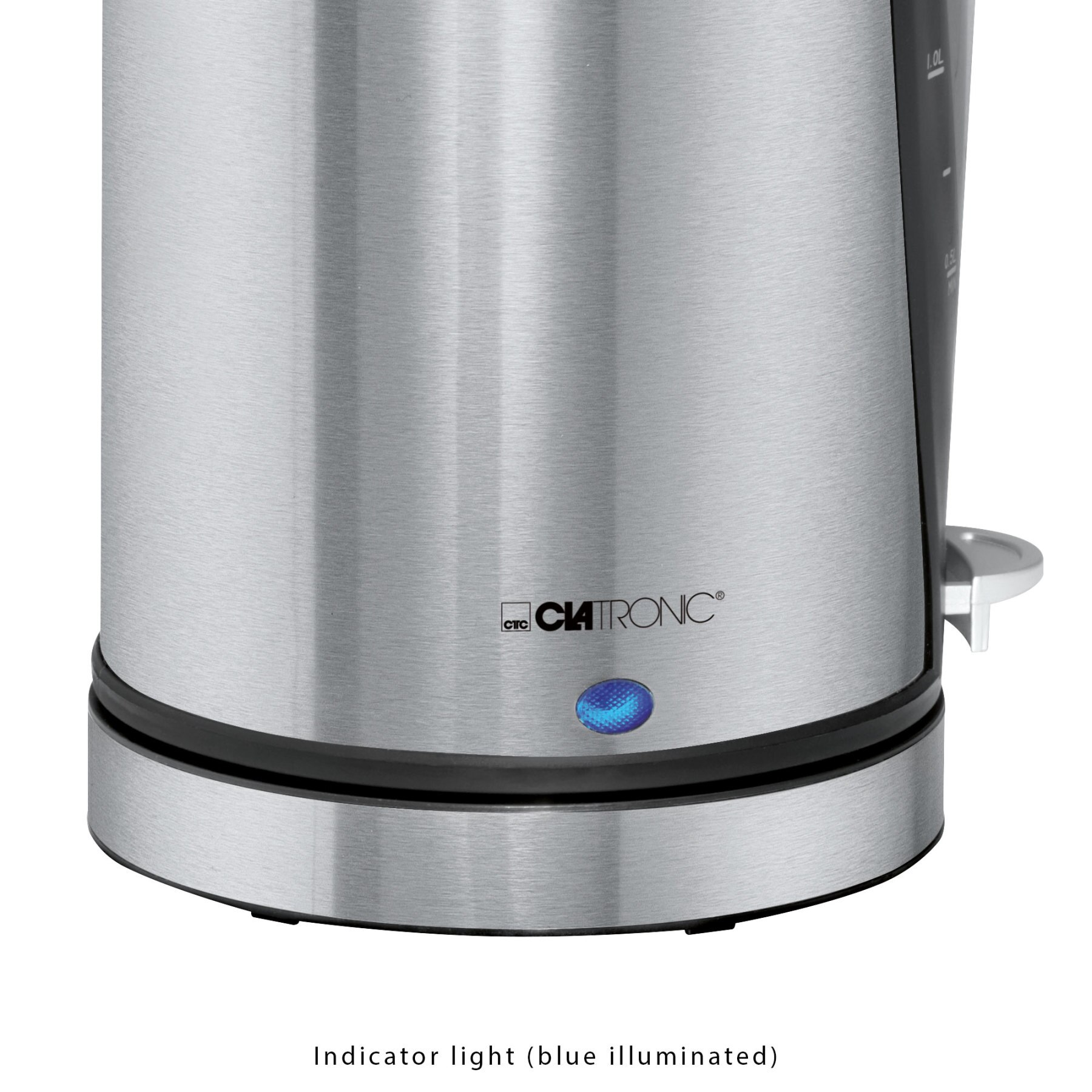 Clatronic WKS 3288 elektrische wasserkocher, 1,7L, verdeckte widerstand, edelstahl., kabellos, Auto Energie aus 2200W Weiß
