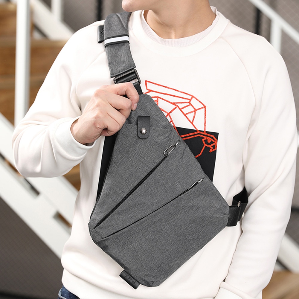 38 # unisex Schulter Tasche Schlinge Schulter Tasche lässig Leinwand Brust Tasche Anti-diebstahl Umhängetasche Taille Tasche schultern Handtasche