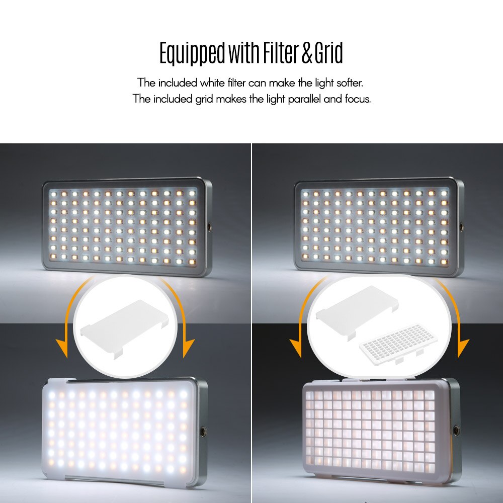 NiceFoto SL-80A 3200K-6500K 10W LED Video Light Lamp Dimmable Photographic Fill 104pcs LED Light CRI 96+ TLCI 96+