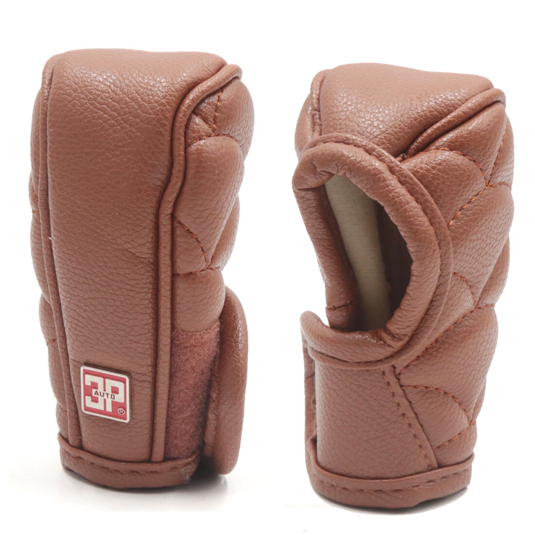 X Autohaux Gray Hoop Loop Fastener Nonslip Protective Cover For Manual Car Gear Lever Knob: Style 3