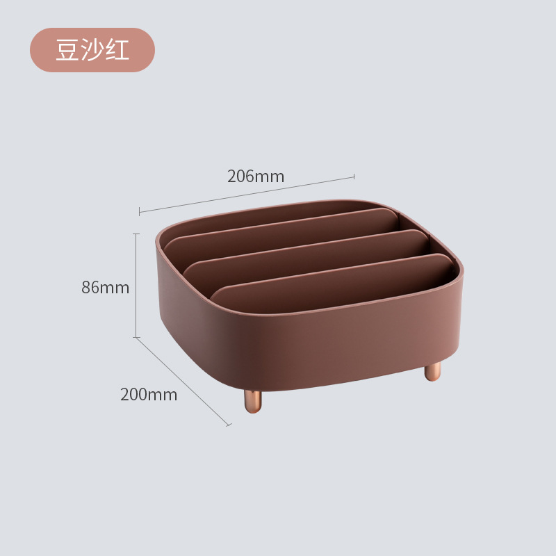 Makeup Organizer Adjustable Storage Box For Eyebrow Pencil Lipstick Eyeliner Storage Box Display Stand Holder: Square Red