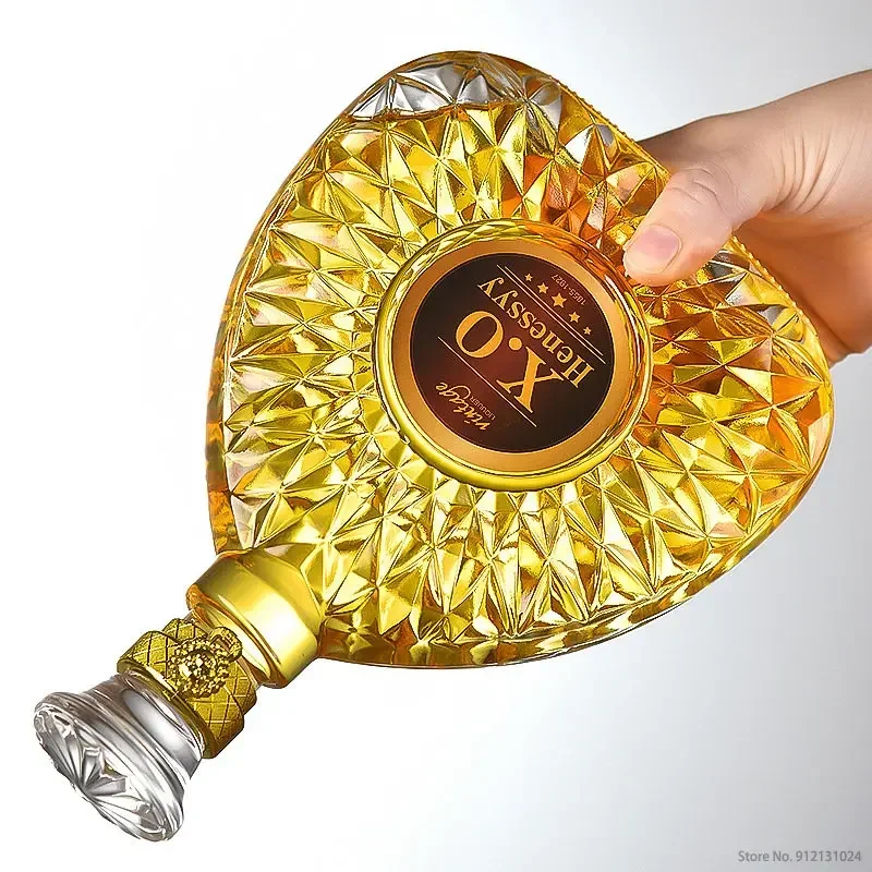 Decantador de whisky para licor, Bourbon escocés, tapón hermético, sin plomo, artículos de bar de lujo, 750 ml