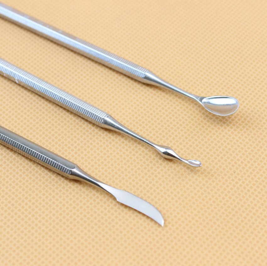 3 Stks/set Dental Wax Scoop Beeldhouwen Mes Rvs Dubbelzijdig Clay Carving Mes Tandarts Gereedschap Dental Pick Wax tool