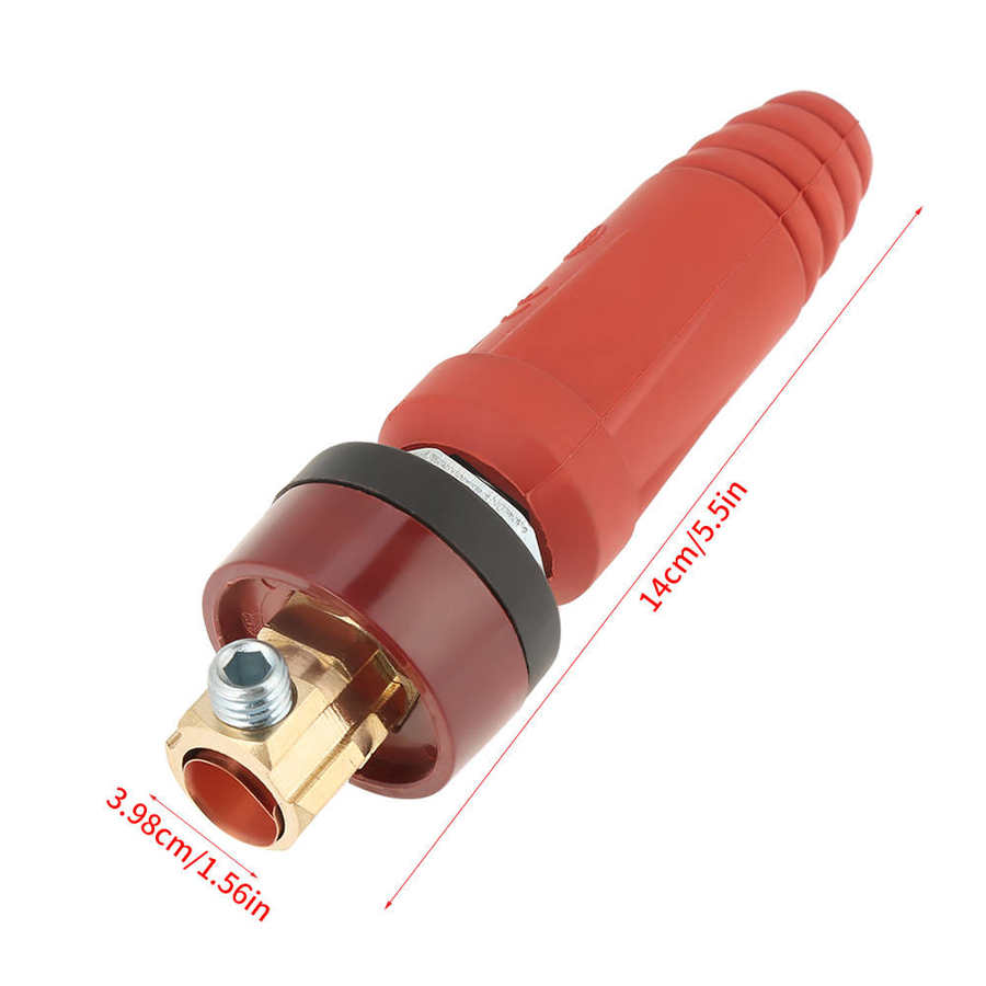 1pcs Copper Weld Cable Connector 35-50mm DKJ35-50 Red Welding Rapid Connector