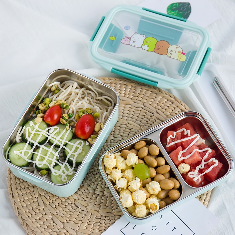Lunch Box for Kid Stainless Steel Double Layer Food Container Portable for Kids Kids Picnic School Bento Box Bento for Lunch