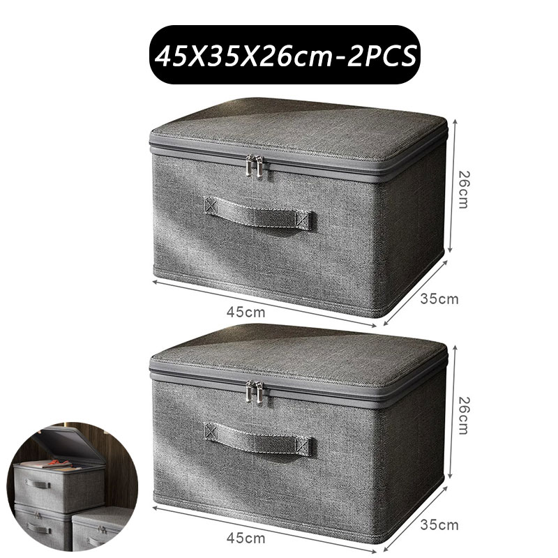 Clothes storage box with zipper Large Capacity Folding Clothes Quilts Organizer Bag Wardrobe Organizer Underwear Storage Box: PURPLE