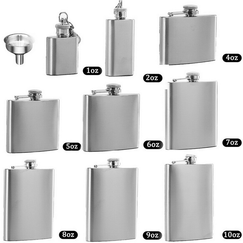 1/2/4/5/6/7/8/9/10 Oz Rvs Heupfles alcohol Fles Met Trechter Voor Liquor Whisky Wijn Outdoor Draagbare Pocket Kolven
