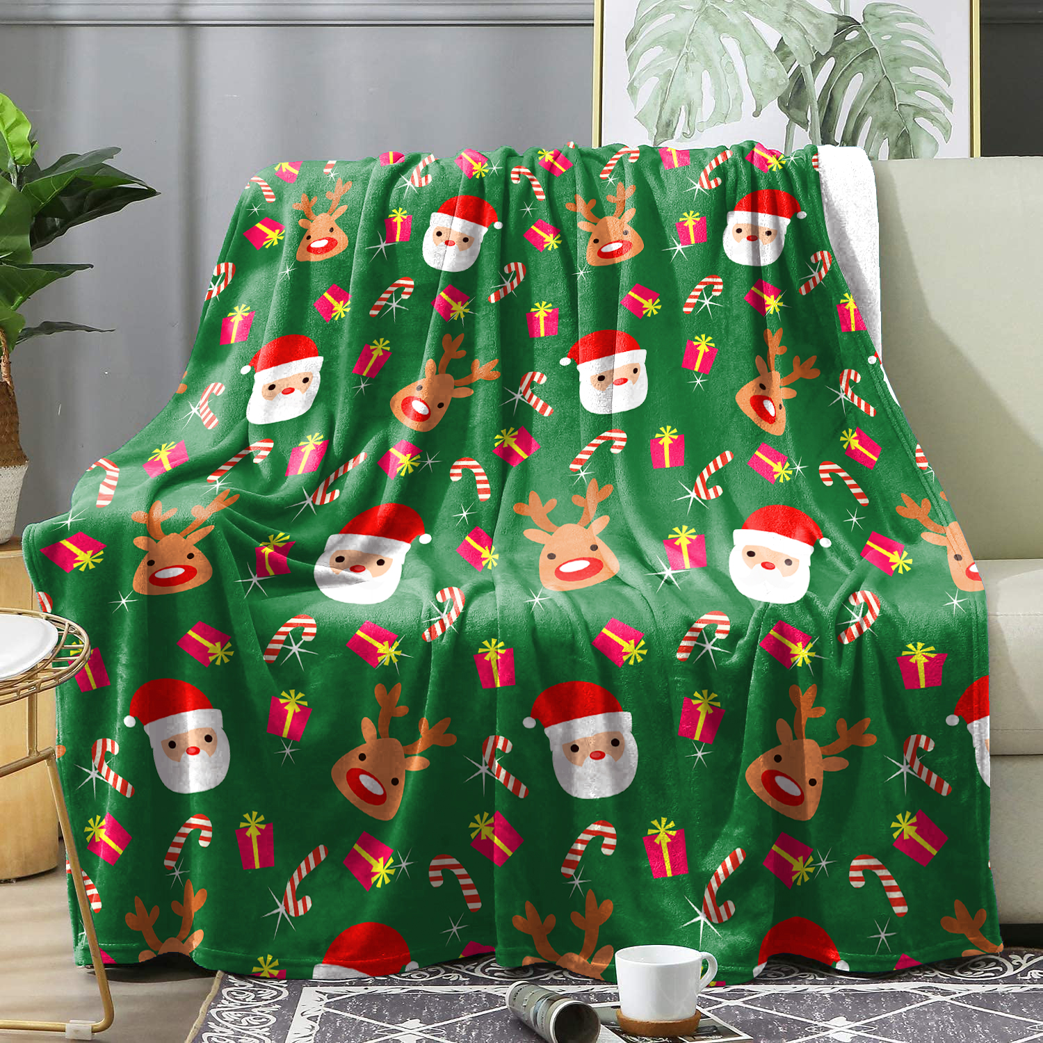 Couverture à motif d'épissage de Noël pour lit et chat, jeté de glouton , couverture décorative pour la maison, de , hiver: 70x100 cm / Violet