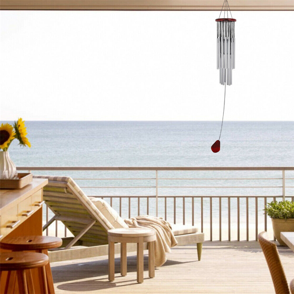 27 Tubes Silver Church Wind Chimes Outdoor Bells Garden Hanging Decorations Lucky fortune lucky birthday wishes