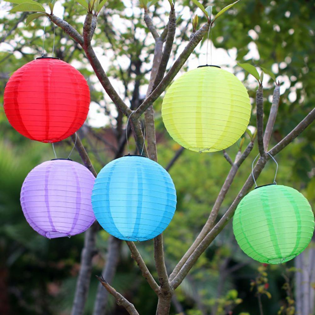 30cm Solar Chinese Style Lantern Hanging Lamp IP44 Waterproof Automatic Charging Outdoor Solar Lantern LED Garden Decor Light