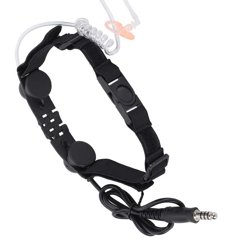 Laringofono gola microfono laringofono auricolare con tubo acustico ad aria trasparente auricolare per esterno auricolare per gola