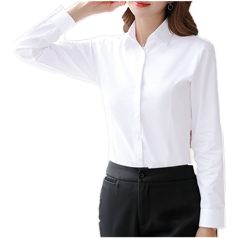 Elegante Vrouwen Shirts Vrouw Wit Shirt Lange Mouw Blouse Kantoor Dame Zakelijke Roze Shirts Button Solid Vrouwen Werk Blouses Tops