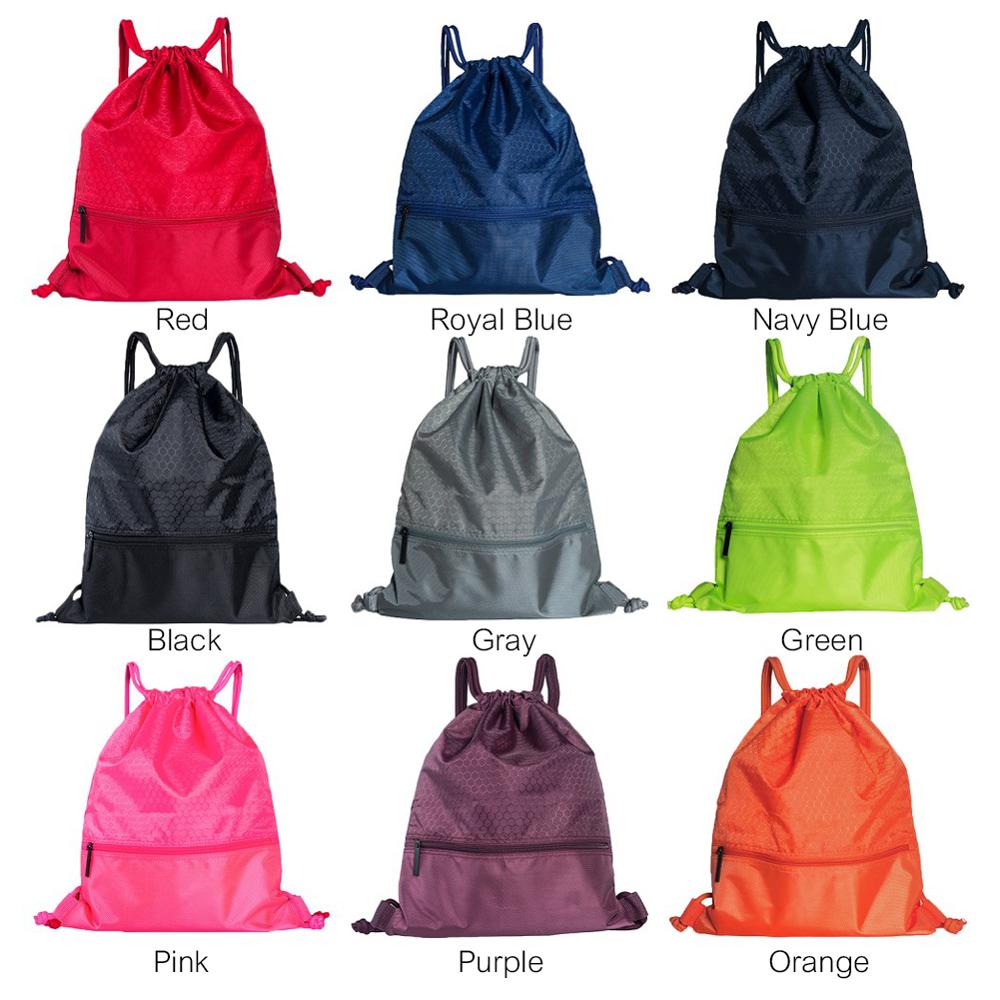 Portable Men Women Drawstring Backpack Large Capacity Travel Bags Kids Girls Nylon Shoulders Bag with Zipper