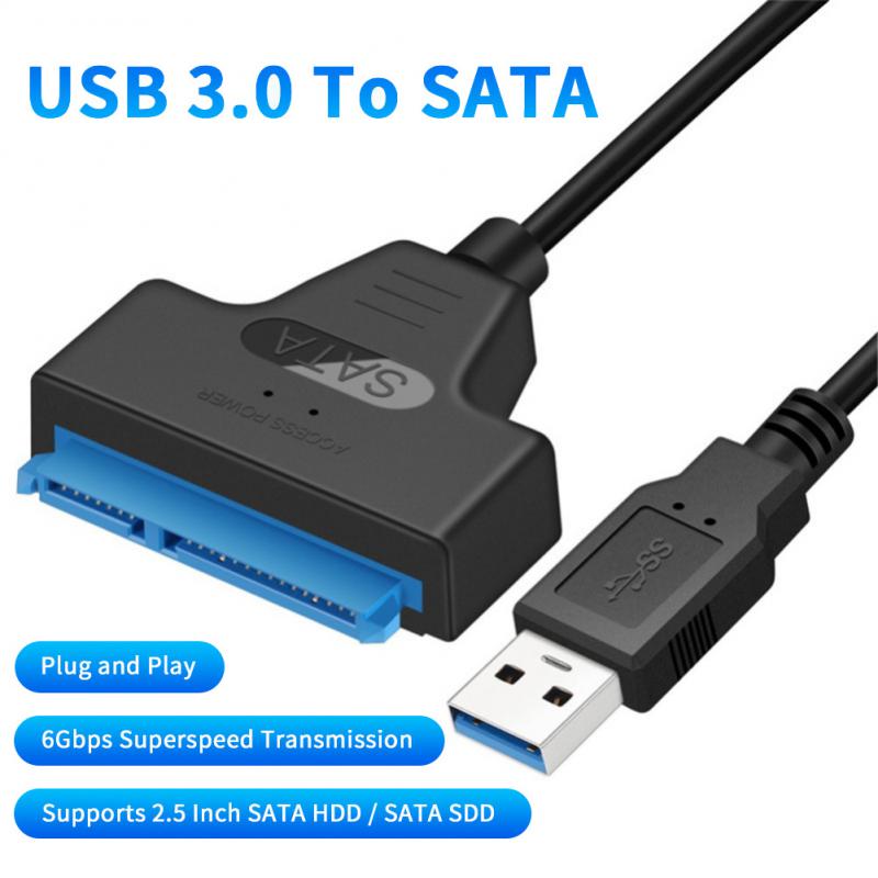 Kabel USB Sata 3 robić Usb 3.0 Kable komputerowe Złącza adapter Usb 2.0 Sata Obsługa 2,5-calowego dysku twardego Ssd Hdd