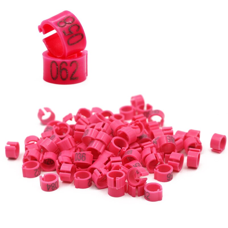 100 Pcs Bird Quail Foot Rings 8mm Pigeon Leg Poultry Dove Bird Parrot Clip Rings Band Foot Ring Pigeon Supplies Bird Appliances: Pink