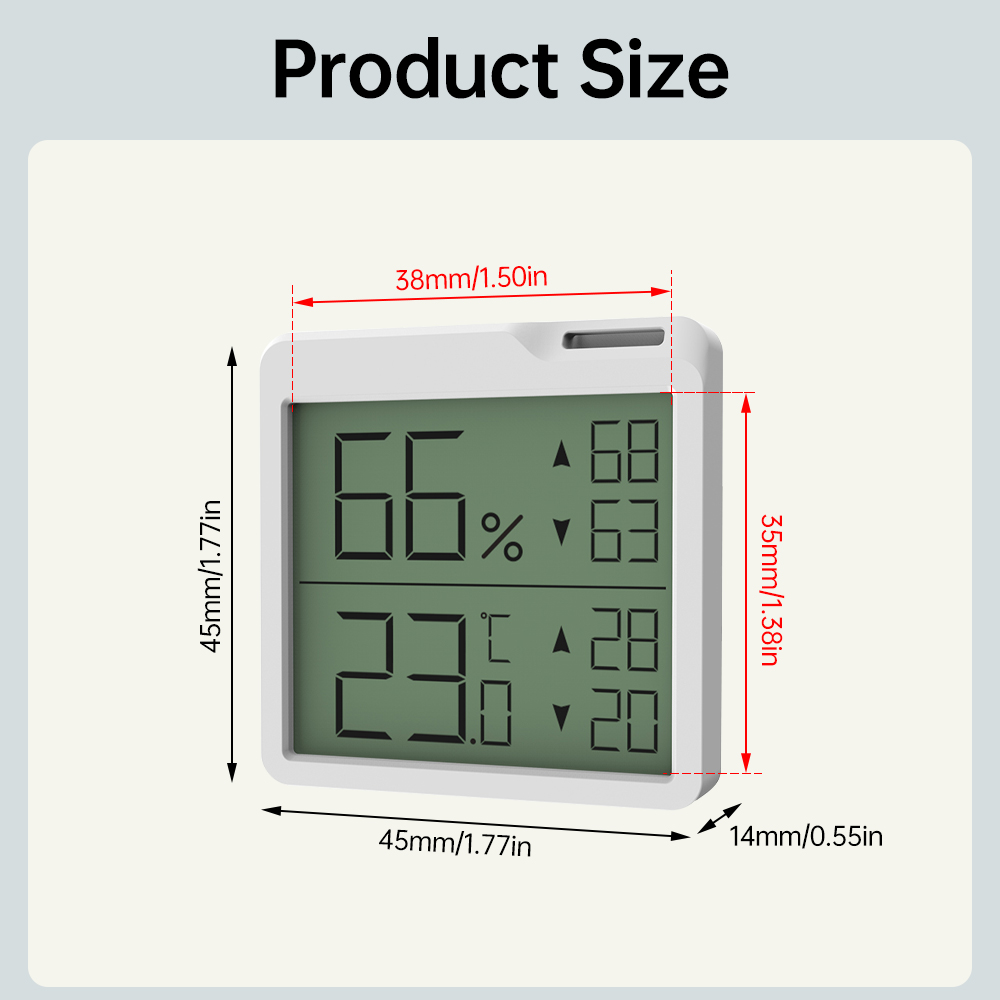 -20-60 ℃ Temperatur- und Luftfeuchtigkeitsmesser, LCD-Digitalanzeige, Temperatur- und Luftfeuchtigkeitserkennung, Thermometer für Höhle Innenbereich, zum Aufhängen
