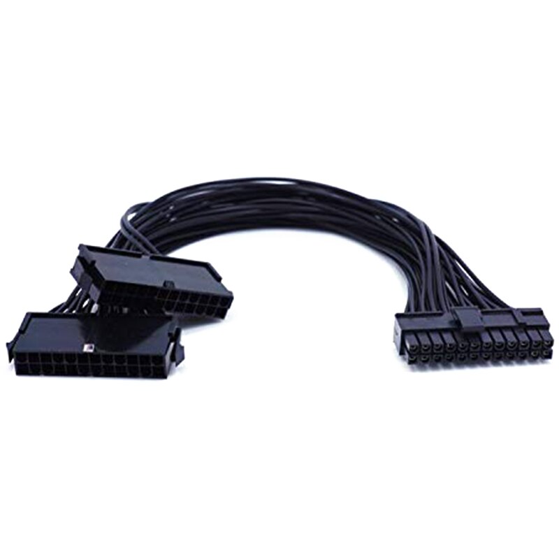 4 Stuks Sata Kabels, Dual Psu Voeding 24-Pin Adapter Kabel Voor Atx Moederbord 18AWG - 1FT