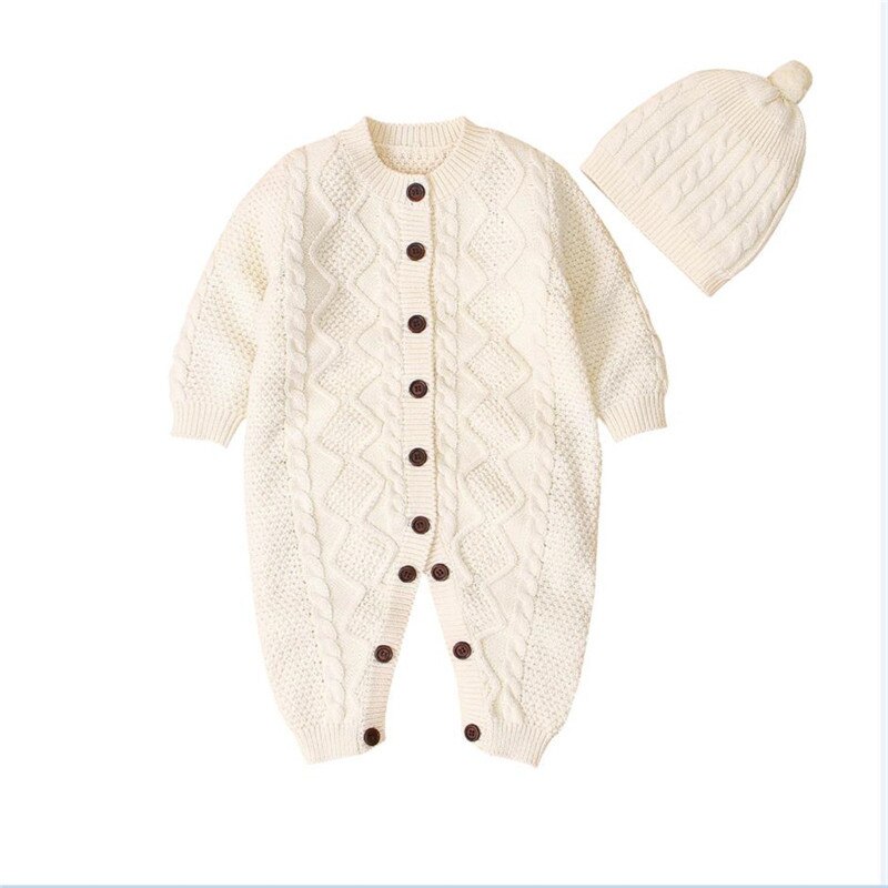 0-18M Winter Warm Thick Sweater For Baby Girl Boy Newborn Kid Clothes Long Sleeve Knitted Romper Long Sleeve Knitwear Outfit: A / 6M