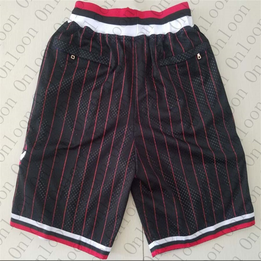 Pantalones cortos deportivos para hombre, shorts a rayas con bordado denso, baloncesto americano, Chicago,