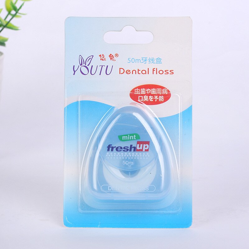 1Rolls 50m Tanden Bleken Mondhygiëne Tanden Reinigen Wax Dental Floss Pick Tanden Bleken Spool Tandenstoker Tanden Bleken tand