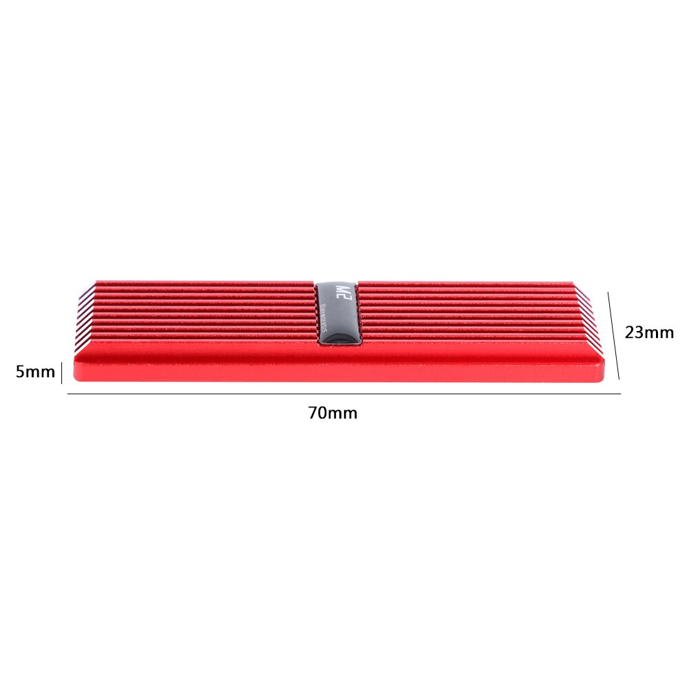 M.2 2280 Solid State Hard Disk Cooling Pad Aluminum Alloy SSD PC Computer Heatsink Heat Dissipation Radiator: Red