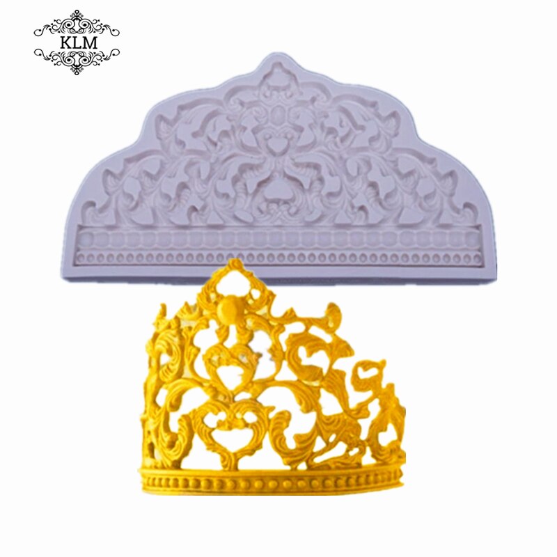 Klm Europese Queen 'S Crown Silicone Mold 3D Klei Tool Cake Decoratie Meubi Hulpmiddel Chocolade Biscuit Tool Fudge Tool