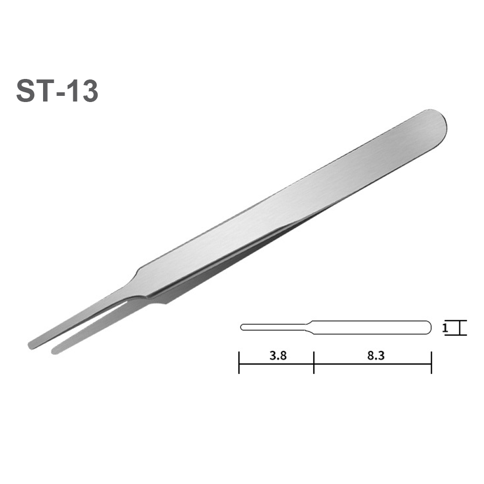 1pc Watch repair tool stainless steel straight curved tweezer watchmaker detail repair tools for mechanical quartz: Red