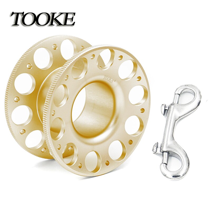 Duiken Aluminiumlegering Vinger Spool Reel met 30 m Line Bolt Snap Blauw