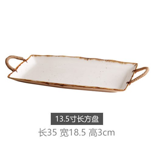 Japanese style retro ceramic bowls and home dishes Ramen bowl salad bowl ceramic retro tableware: 13.5 inches