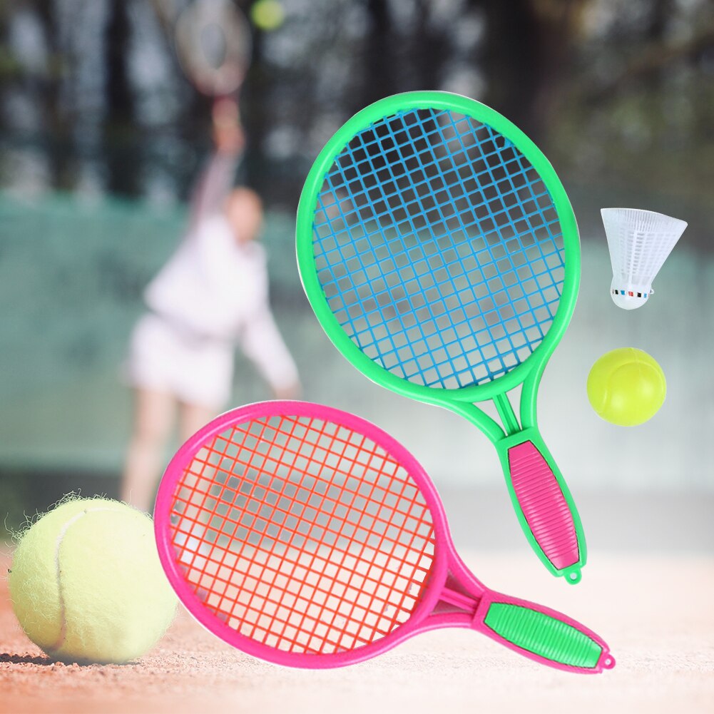 With Badminton Ball Interactive Playing Fitness Equipment Tennis Racket Toy Kids Physical Flexibility Outdoor Sports