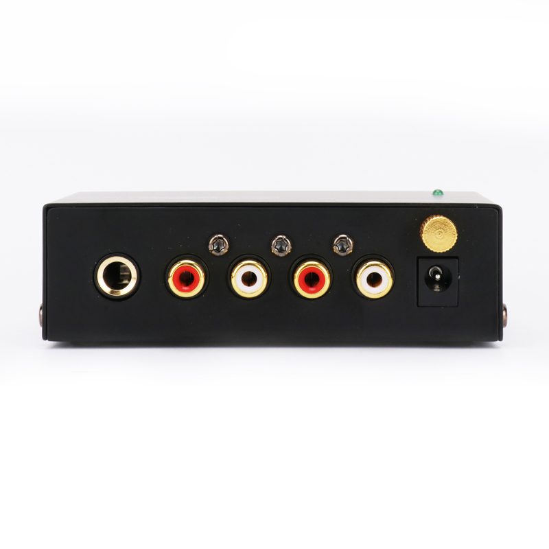 Preamplificador Preamplificador de fono Amplificador de audio ultracompacto con control de volumen de nivel Entrada de tocadiscos Salida RCA Salida TRS de 1/4''