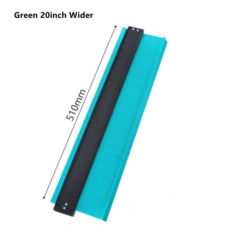 20" Width Plastic Profile Copy Gauge Contour Measuring Tool Gauge Duplicator Standard Wood Marking Tool Gauge: Green Wider