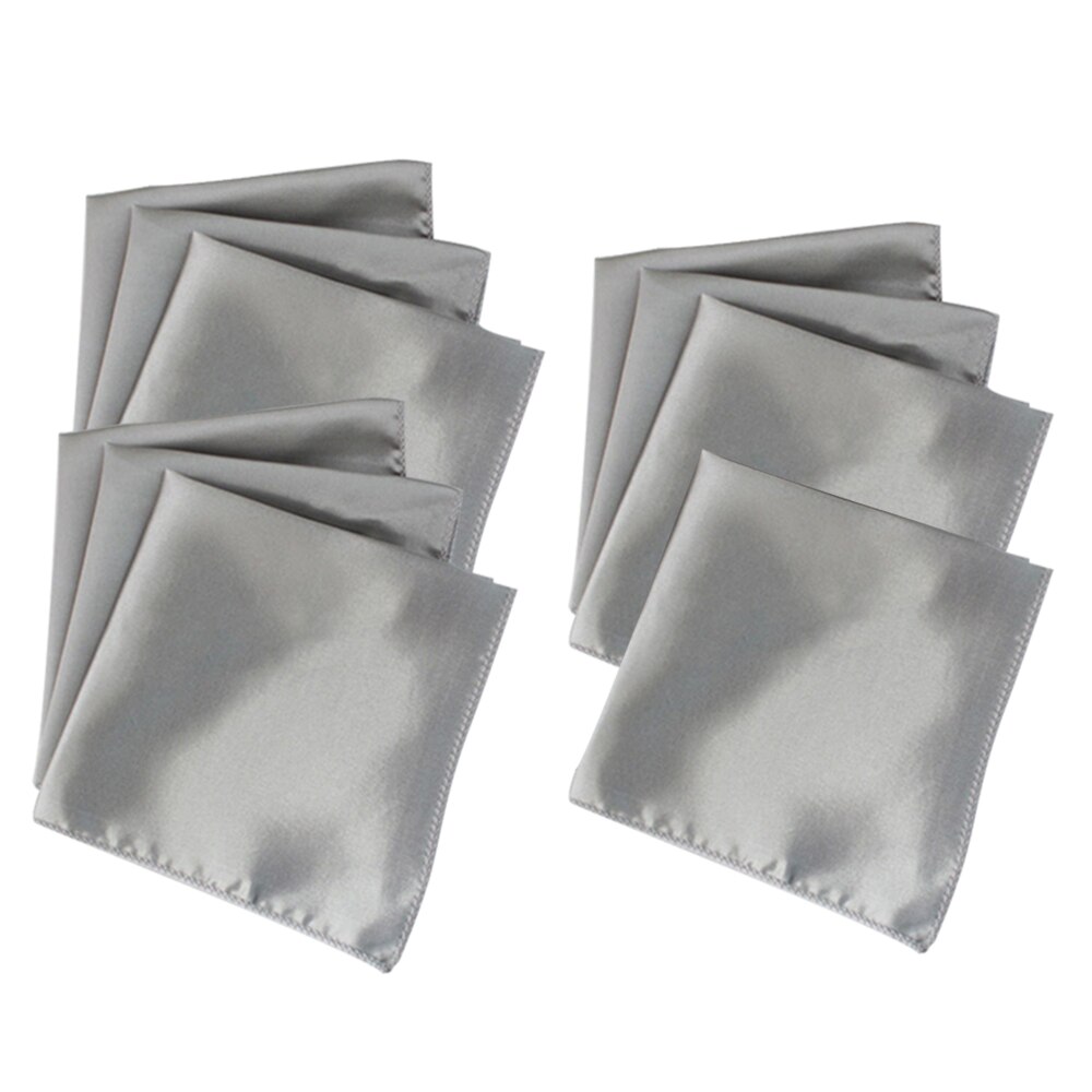 10 Uds 30x30cm Mesa servilleta cuadrada de servilleta de tela suave pañuelo de bolsillo de tela boda accesorios de de cumpleaños: Gris claro