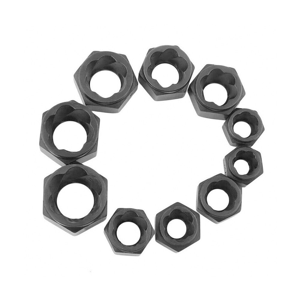 10Pcs Damaged Nut Bolt Remover 9-19Mm Car Garage Mechanics Equipment Tool Extractor Threading Hand Tools Kit For Home
