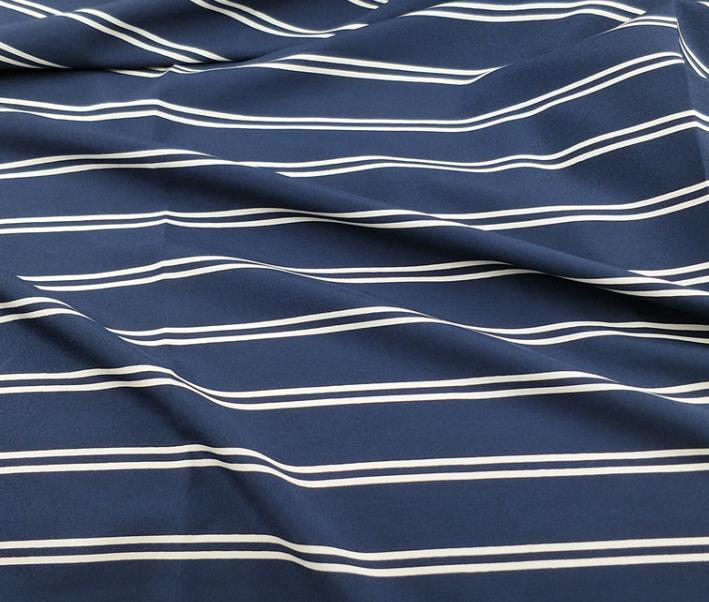 Stretchy chiffon stribe kjole stof marineblå kjole stof kjole bukser nederdel bluse materiale: 4