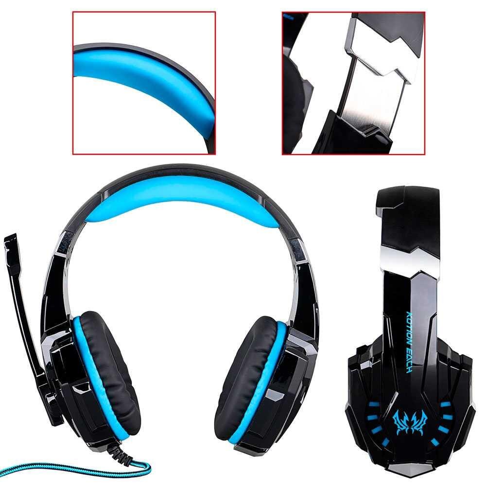 Ociodual Gaming Headset G9000 Stereo Microfoon Game Led Light Voor Pc PS4 Xbox Blauw Headset Ruisonderdrukkende Over Ear Mic