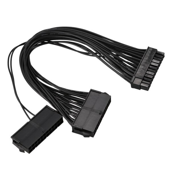 ATX Mining 30cm 24 Pin Dual PSU Power Supply Extension Cable for Computer Adaptor Cable Connector for Mining 24Pin 20+4pin