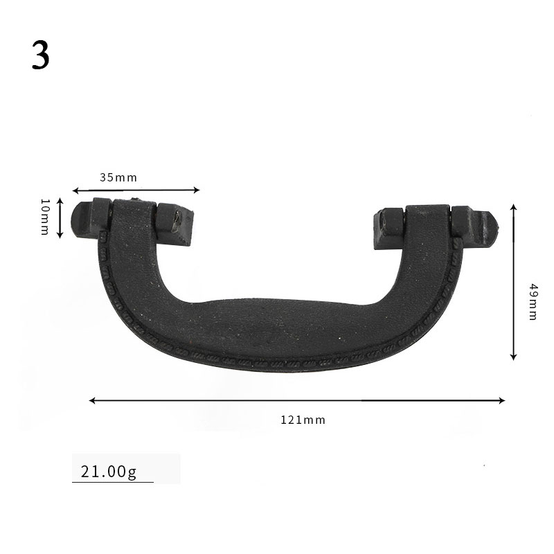 Sort kuffert håndtag bagageskab trækker håndtag kuffert holder solidt håndtag hardware kinesisk stil antik læder kuffert håndtag: 3